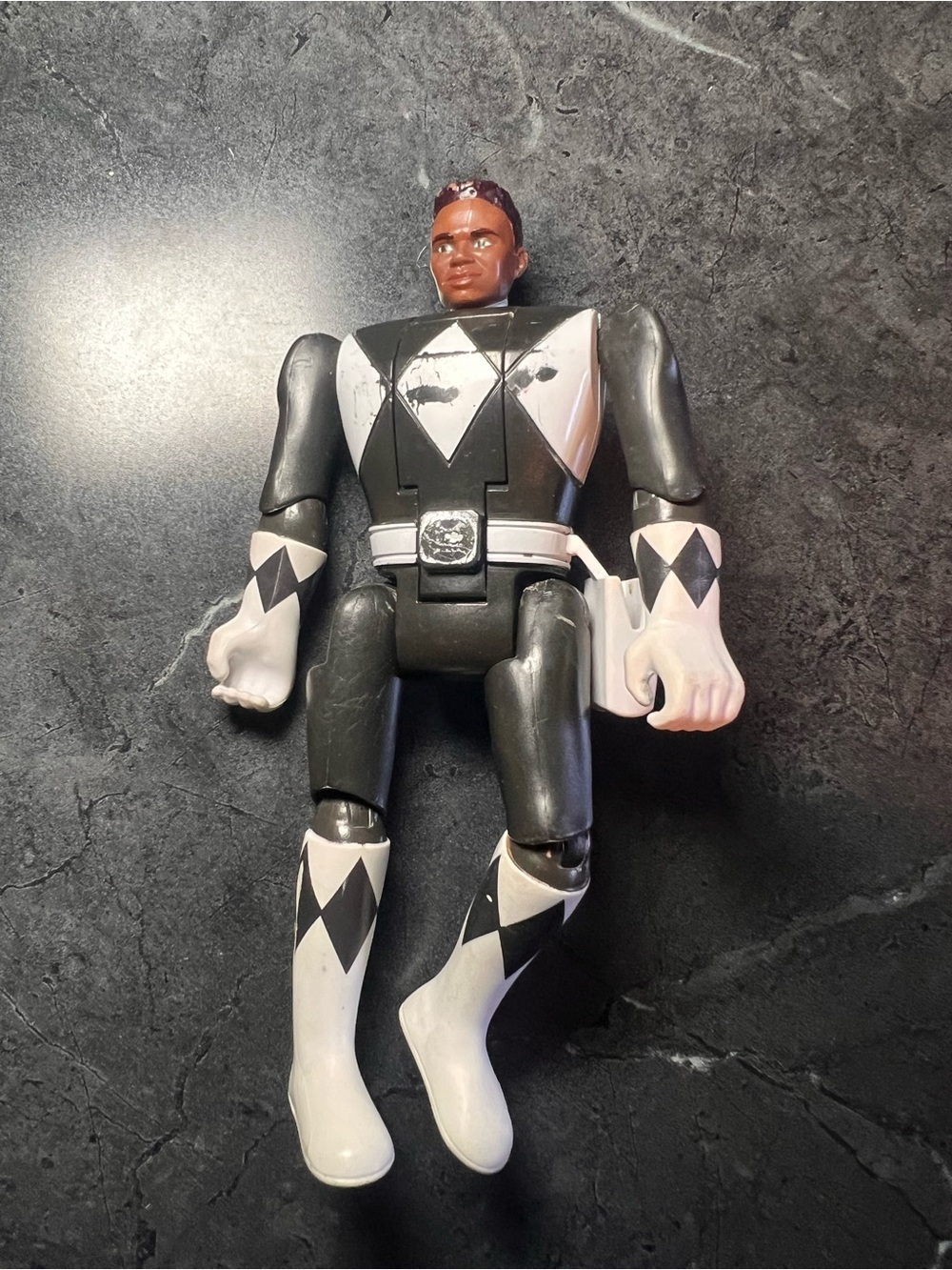 Vintage 1993 Mighty Morphin Power Rangers Black Ranger Flip Head Figure Bandai!